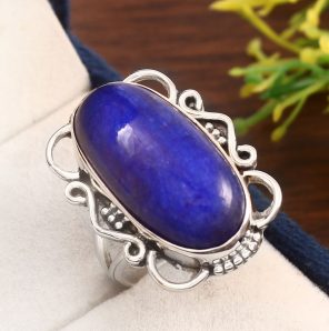 Blue Moonstone Size US 8 925 Sterling Silver Ring (REXT33-9)