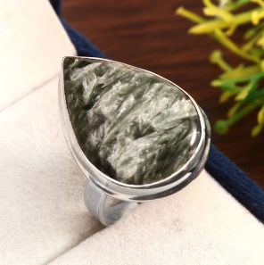 Serphanite Size US 7 925 Sterling Silver Ring (REXT33-35)