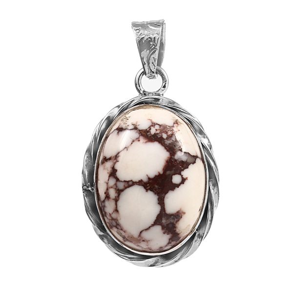 Wild Horse Jasper Vintage Style 1.4" 925 Silver Pendant (REXT47-45)