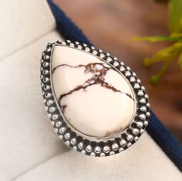 Wild Horse Jasper Vintage Style Size US 7 925 Sterling Silver Ring (REXT47-23)