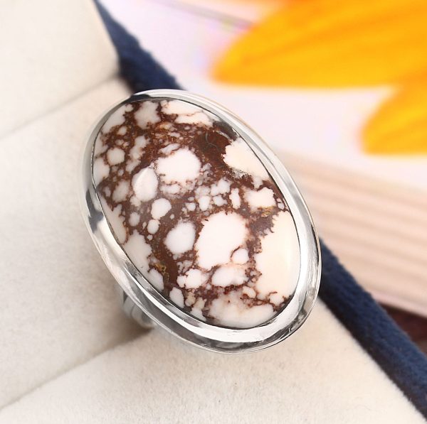Wild Horse Jasper Vintage Style Size US 6 925 Sterling Silver Ring (REXT47-32)