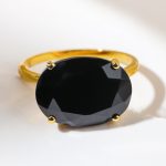 Black Onyx Claw Set 925 Sterling Silver Ring (RS14-157)