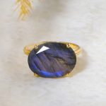 Labradorite Claw Set 925 Sterling Silver Ring (RS14-156)