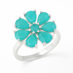 Turquoise Prong Silver Ring
