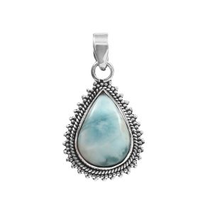Larimar 1.25" 925 Silver Pendant (RS100-58)