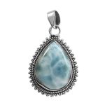 Larimar 1.3" 925 Silver Pendant (RS100-63)