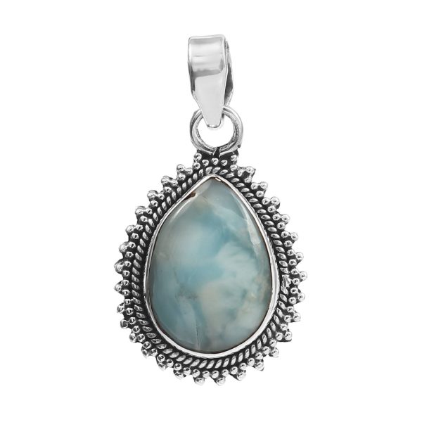 Larimar 1.25" 925 Silver Pendant (RS100-65)