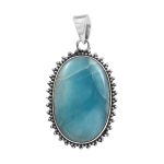 Larimar 1.6" 925 Silver Pendant (RS100-67)