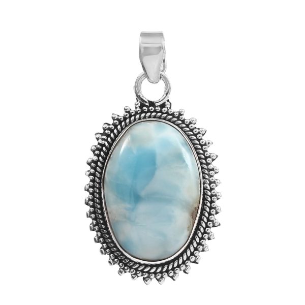 Larimar 1.25" 925 Silver Pendant (RS100-71)