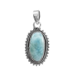 Larimar 1.3" 925 Silver Pendant (RS100-76)