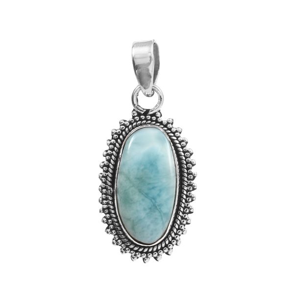 Larimar 1.3" 925 Silver Pendant (RS100-76)