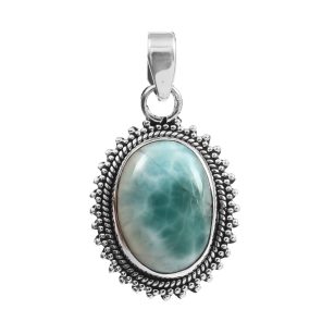 Larimar 1.25" 925 Silver Pendant (RS100-77)