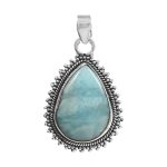 Larimar 1.25" 925 Silver Pendant (RS100-80)
