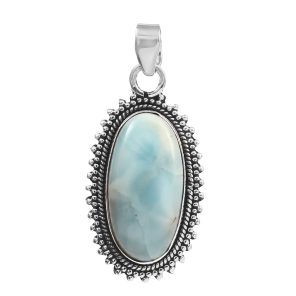 Larimar 1.3" 925 Silver Pendant (RS100-81)