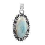 Larimar 1.3" 925 Silver Pendant (RS100-82)