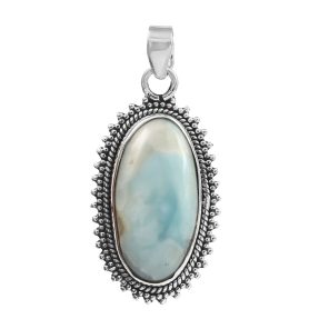 Larimar 1.3" 925 Silver Pendant (RS100-82)