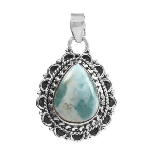 Larimar 1.25" 925 Silver Pendant (RS100-84)