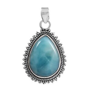 Larimar 1.25" 925 Silver Pendant (RS100-90)