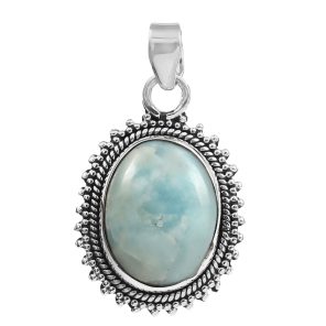 Larimar 1.25" 925 Silver Pendant (RS100-96)