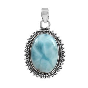 Larimar 1.25" 925 Silver Pendant (RS100-97)