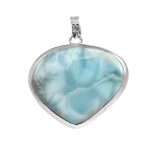 Larimar 1.6" 925 Silver Pendant (RS100-9)