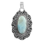 Larimar 1.9" 925 Silver Pendant (RS100-101)