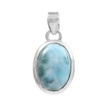 Larimar 1.25" 925 Silver Pendant (RS100-22)