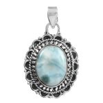Larimar 1.5" 925 Silver Pendant (RS100-103)