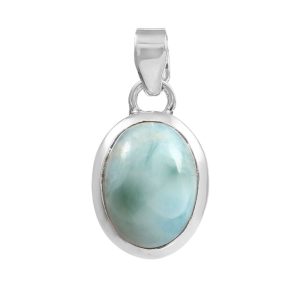 Larimar 1.2" 925 Silver Pendant (RS100-28)
