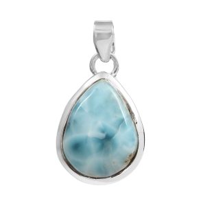 Larimar 1.3" 925 Silver Pendant (RS100-29)
