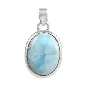 Larimar 1.3" 925 Silver Pendant (RS100-34)