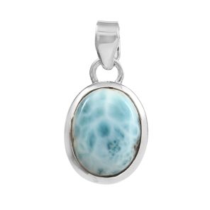 Larimar 1.2" 925 Silver Pendant (RS100-37)