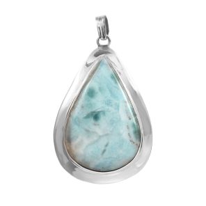 Larimar 2.2" 925 Silver Pendant (RS100-39)