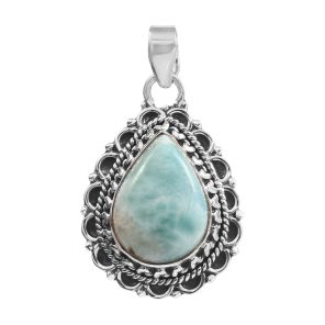 Larimar 1.5" 925 Silver Pendant (RS100-106)
