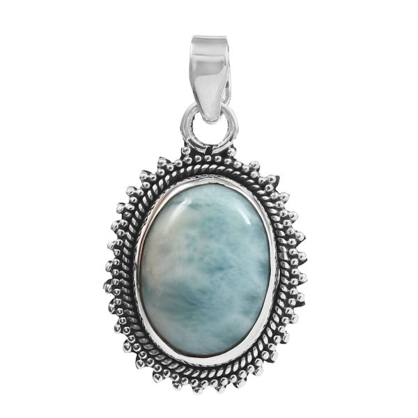 Larimar 1.25" 925 Silver Pendant (RS100-108)