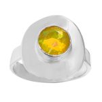 Yellow Fire Opal Ring Size US 6 925 Sterling Silver (REXT49-294)