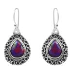 Lavender Fire Opal 0.75" 925 Silver Earrings (REXT49-276)