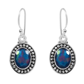 Paraiba Fire Opal 0.25" 925 Silver Earrings (REXT49-277)