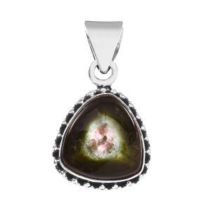 Watermelon Tourmaline 0.8" 925 Silver Pendant (RS108-124)