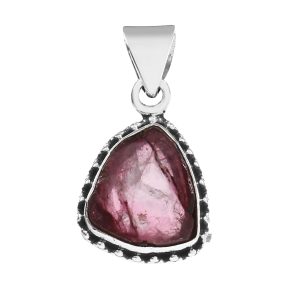 Watermelon Tourmaline 1" 925 Silver Pendant (RS108-126)