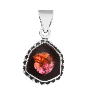 Watermelon Tourmaline 1" 925 Silver Pendant (RS108-133)