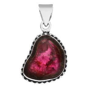 Watermelon Tourmaline 1" 925 Silver Pendant (RS108-137)