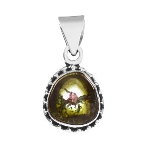 Watermelon Tourmaline 0.9" 925 Silver Pendant (RS108-143)
