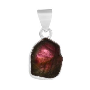 Watermelon Tourmaline 0.8" 925 Silver Pendant (RS108-106)