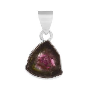 Watermelon Tourmaline 0.7" 925 Silver Pendant (RS108-110)