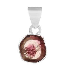 Watermelon Tourmaline 0.7" 925 Silver Pendant (RS108-113)