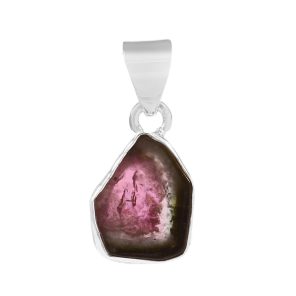 Watermelon Tourmaline 0.7" 925 Silver Pendant (RS108-114)