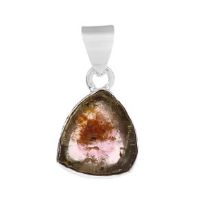 Watermelon Tourmaline 0.7" 925 Silver Pendant (RS108-121)