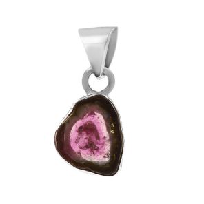 Watermelon Tourmaline 0.7" 925 Silver Pendant (RS108-122)