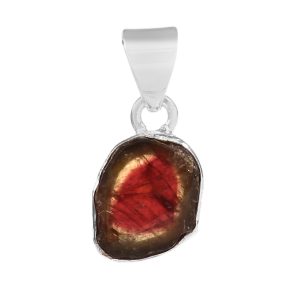 Watermelon Tourmaline 0.75" 925 Silver Pendant (RS108-123)